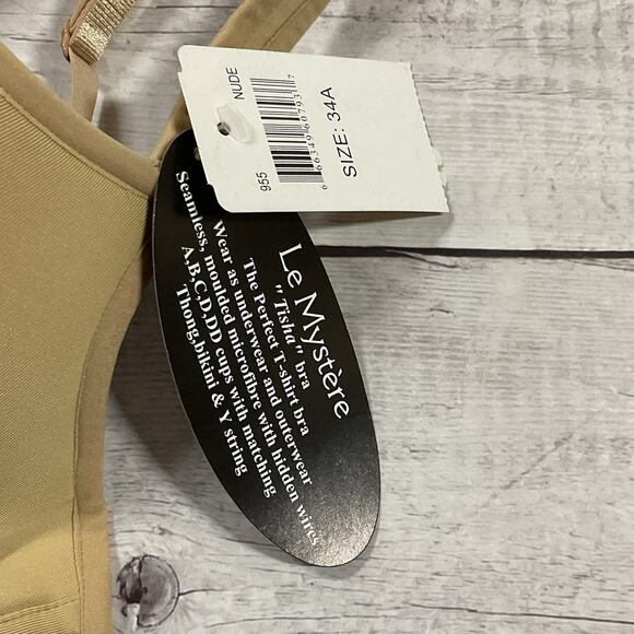 Le Mystere Bra Tisha Womens 34A Nude Beige Underwire T-Shirt L’ Image #955 NEW - Picture 4 of 11